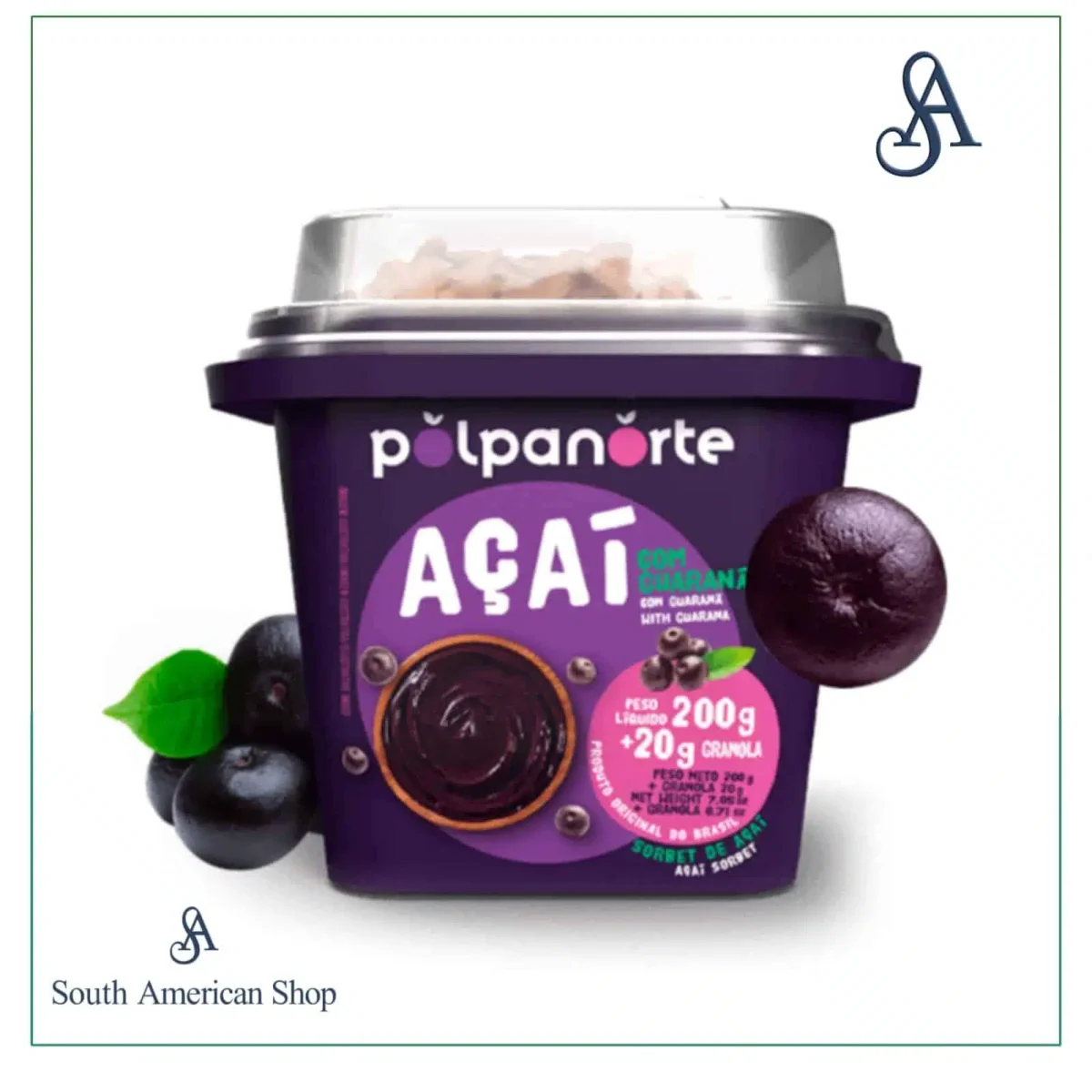 Creme De Açai Com Guaraná E Granola 220G - Polpa Norte