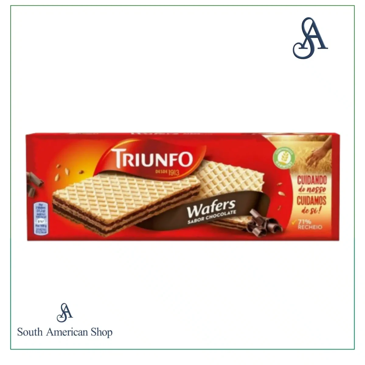 Biscoito Wafer Recheado De Chocolate 146G - Triunfo