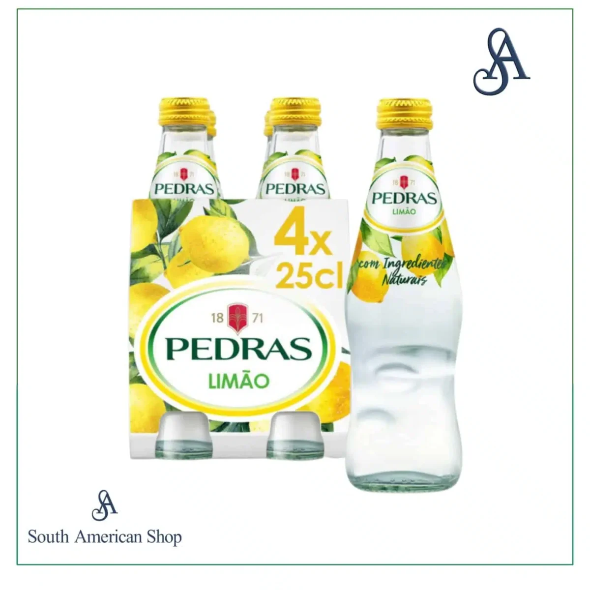 Água Gaseificada - Sabor Limão - Embalagem 4X250Ml - Pedras