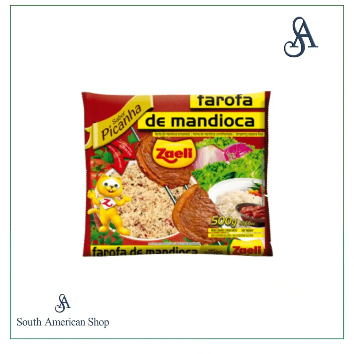 Farofa Pronta De Mandioca Sabor Bacon 500Gr - Zaeli